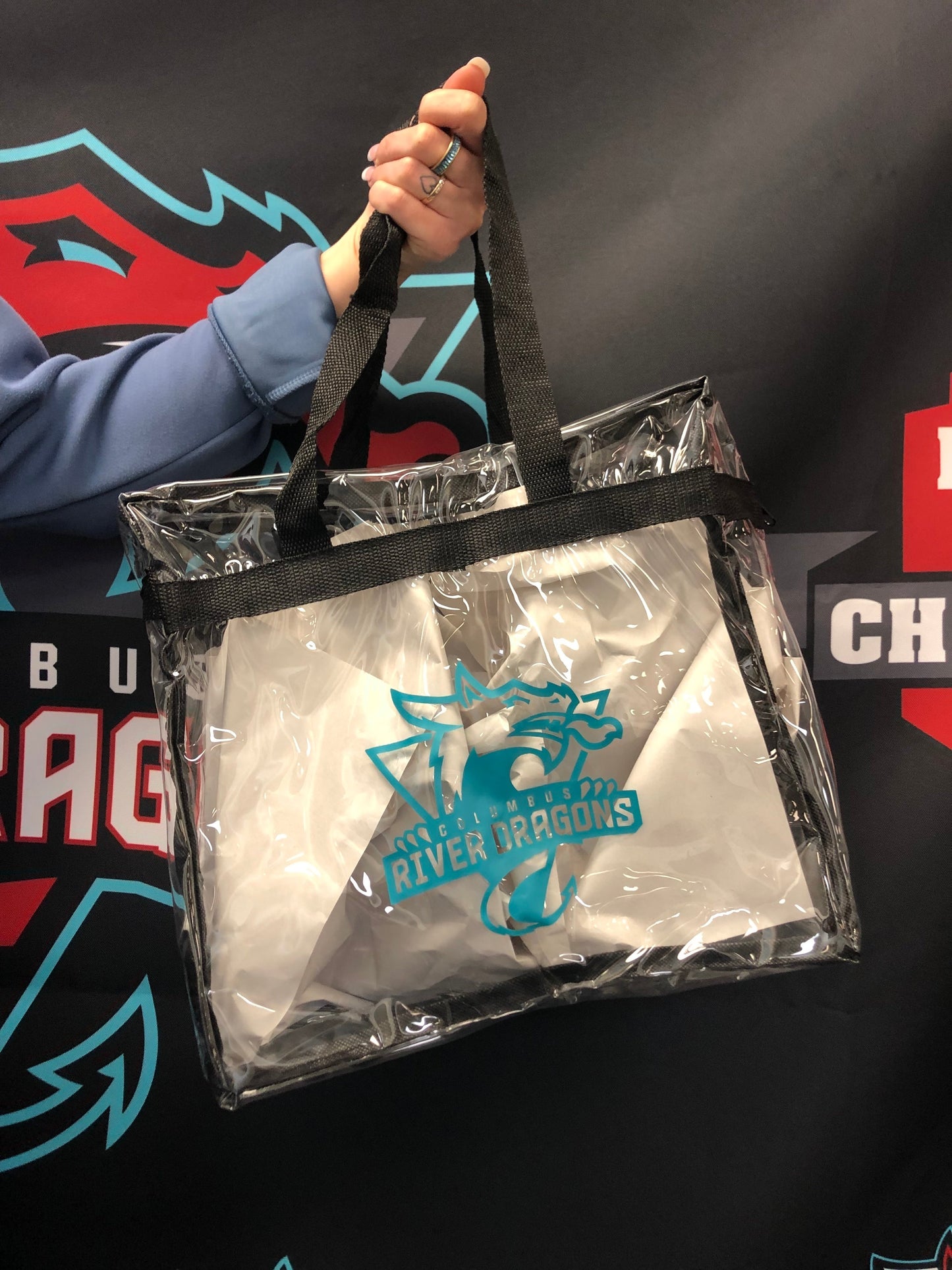 Clear Zipper Tote Bag Columbus River Dragons Online Store