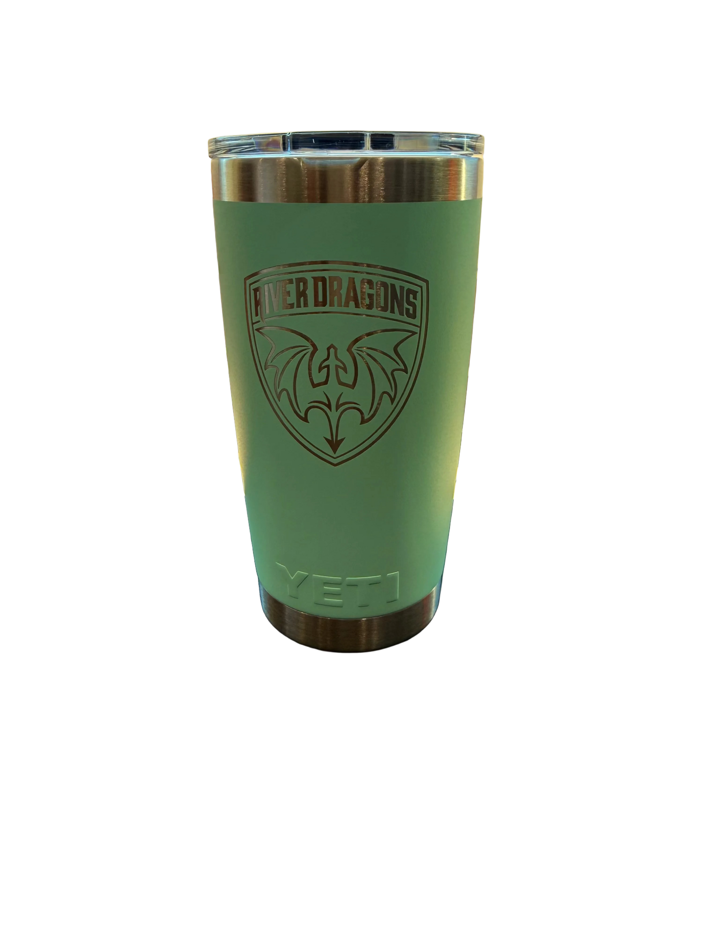 Teal River Dragons Shield Yeti Tumbler