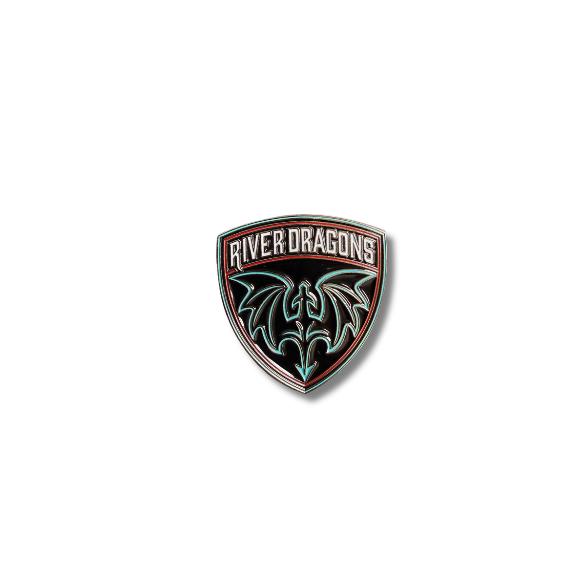 River Dragons Shield Lapel Pin