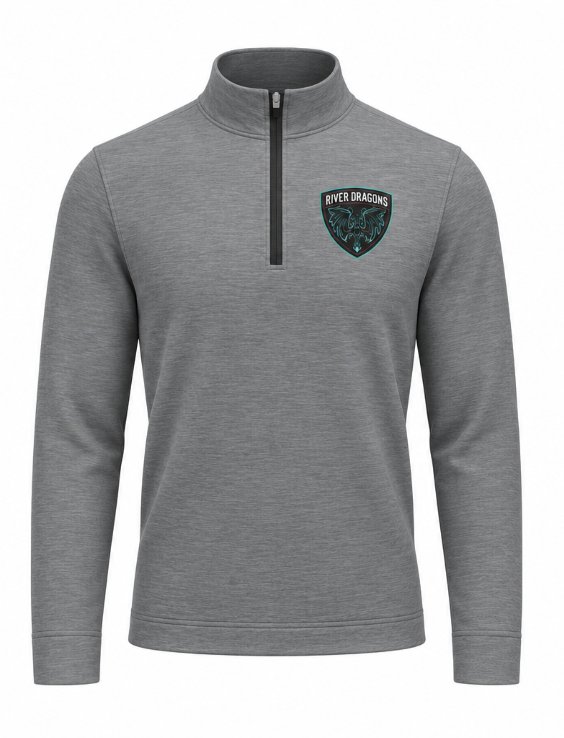 Grey Embroidered Shield Quarter Zip