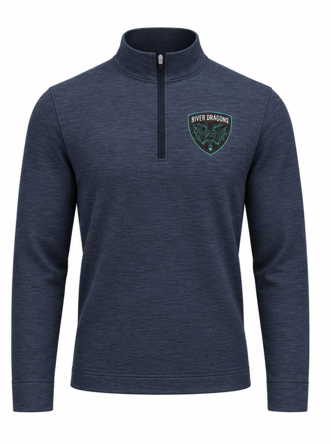 Navy Embroidered Shield Quarter Zip