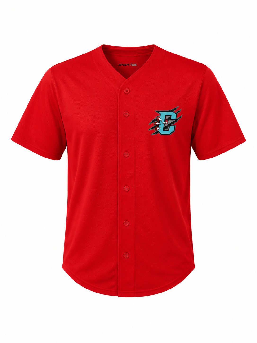 Primary Logo Red Mock Baseball Jersey