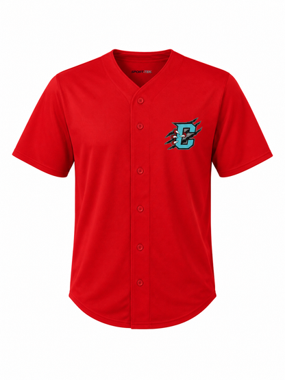 Primary Logo Red Mock Baseball Jersey