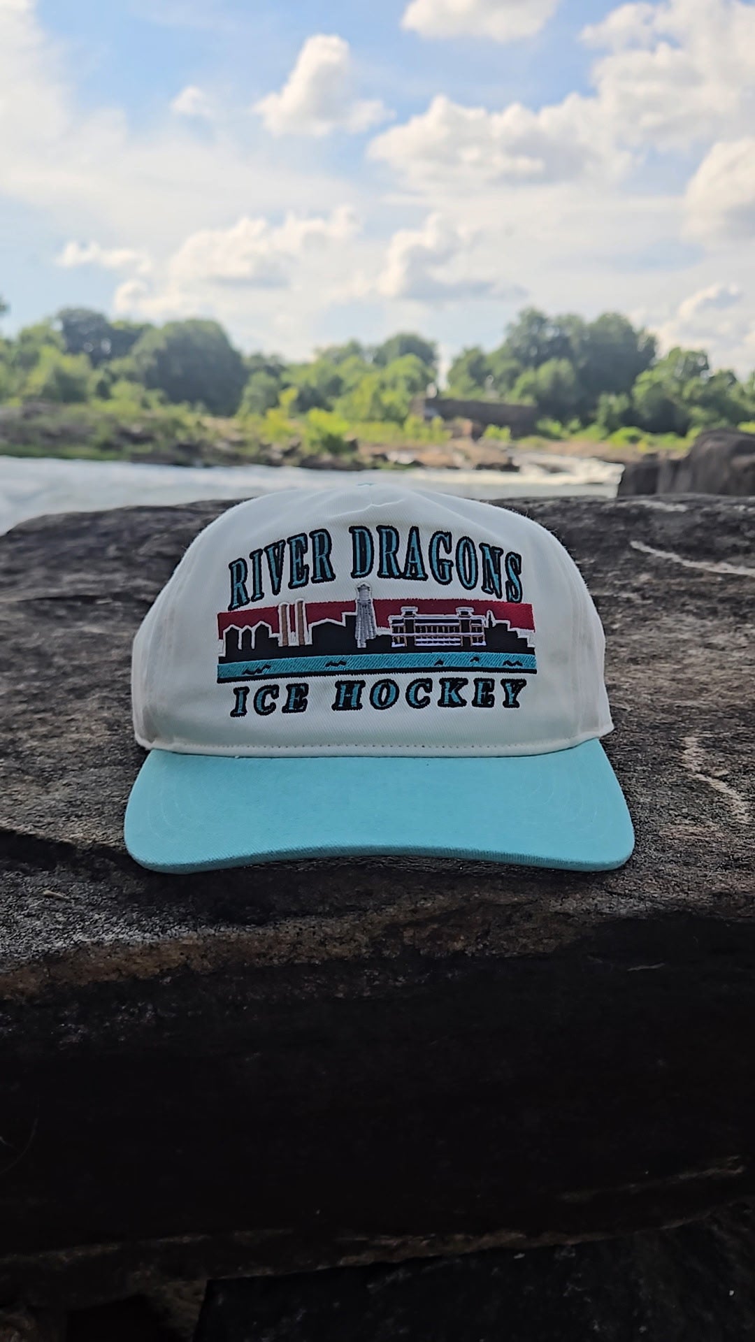 Columbus Skyline Tan/Teal Standard Canvas Snapback