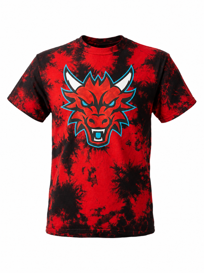 Red Tie-Dye Dragon Head Shirt