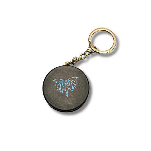 Teal Dragon Hockey Puck Key Chain