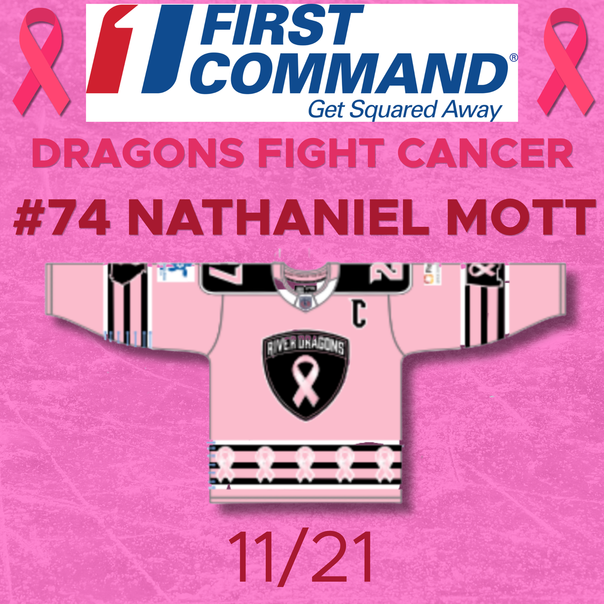 Jersey Off The Back: Nov 21- #74 Nathaniel Mott (Dragons Fight Cancer) Presented by First Command