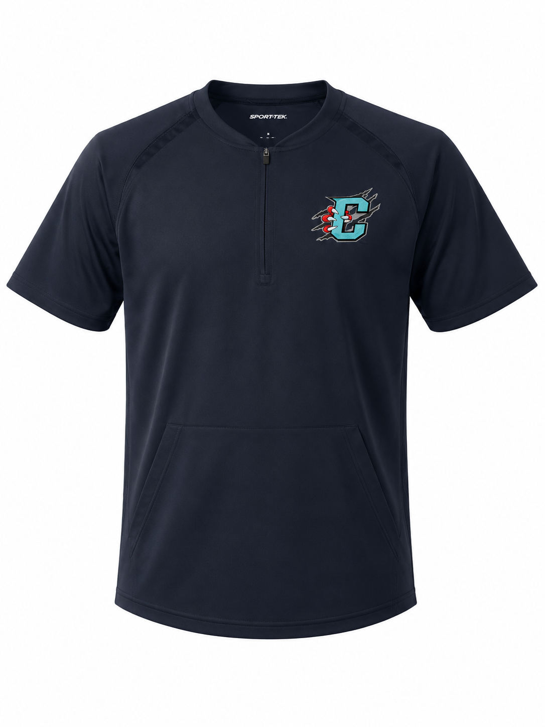 Black Primary Logo Short Sleeve Quarter Zip Jacket