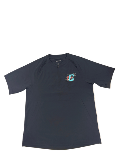 Black Primary Logo Short Sleeve Quarter Zip Jacket