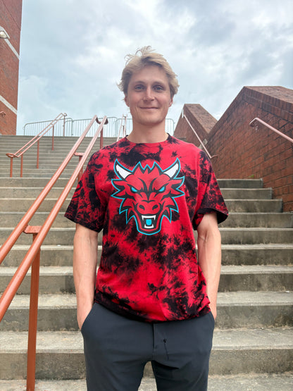 Red Tie-Dye Dragon Head Shirt
