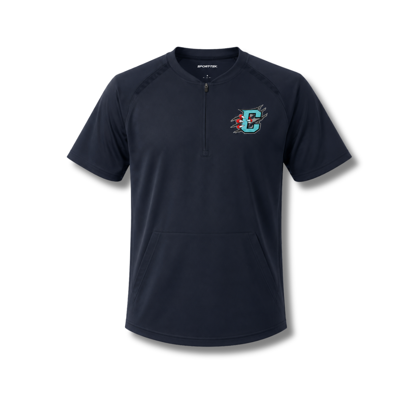 Black Primary Logo Short Sleeve Quarter Zip Jacket