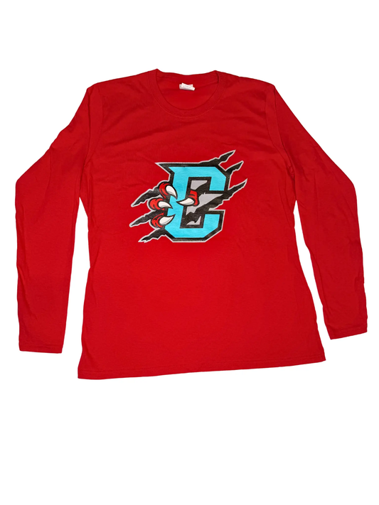 Womens Main Logo Red Long Sleeve SanMar