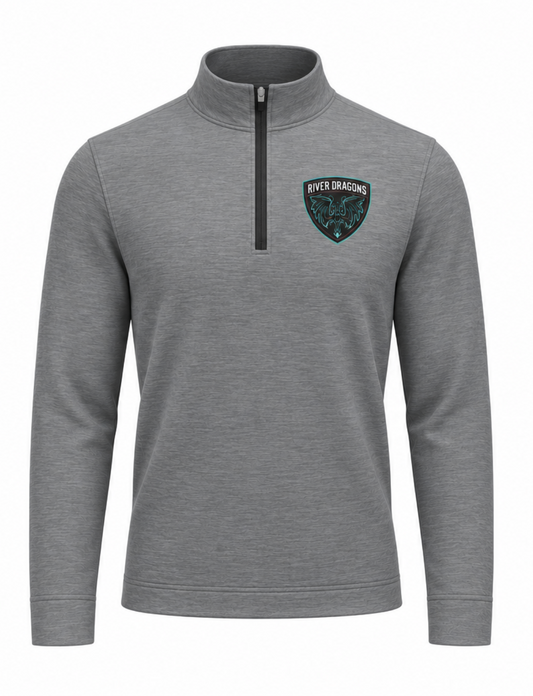 Grey Embroidered Shield Quarter Zip