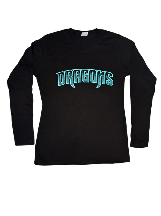 Womens Wordmark Black Long Sleeve SanMar