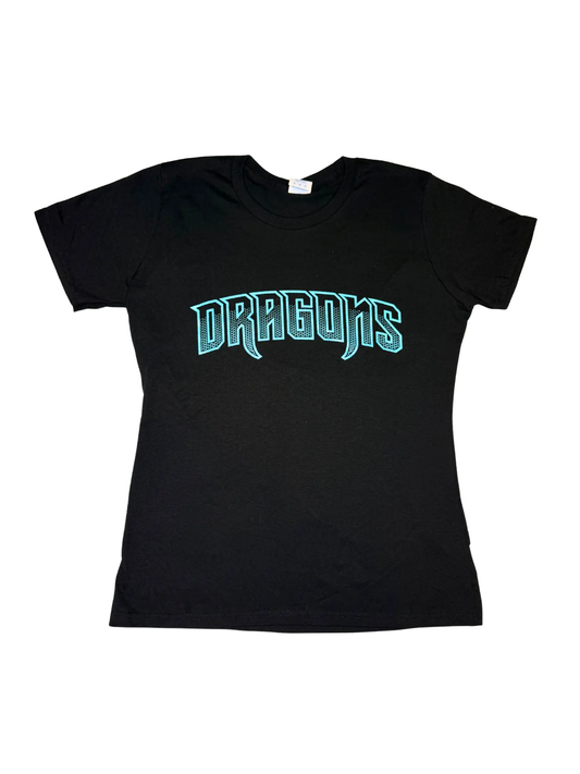 Womens Wordmark Black Short Sleeve SanMar