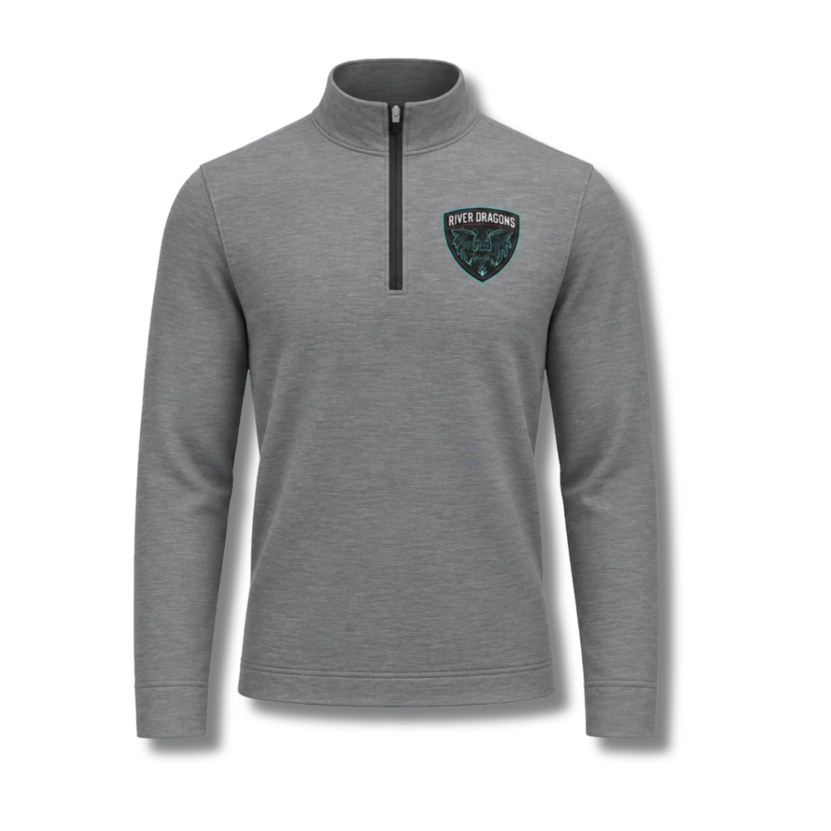 Grey Embroidered Shield Quarter Zip