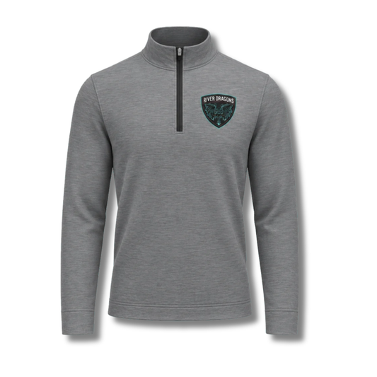 Grey Embroidered Shield Quarter Zip