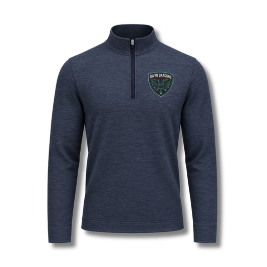 Navy Embroidered Shield Quarter Zip